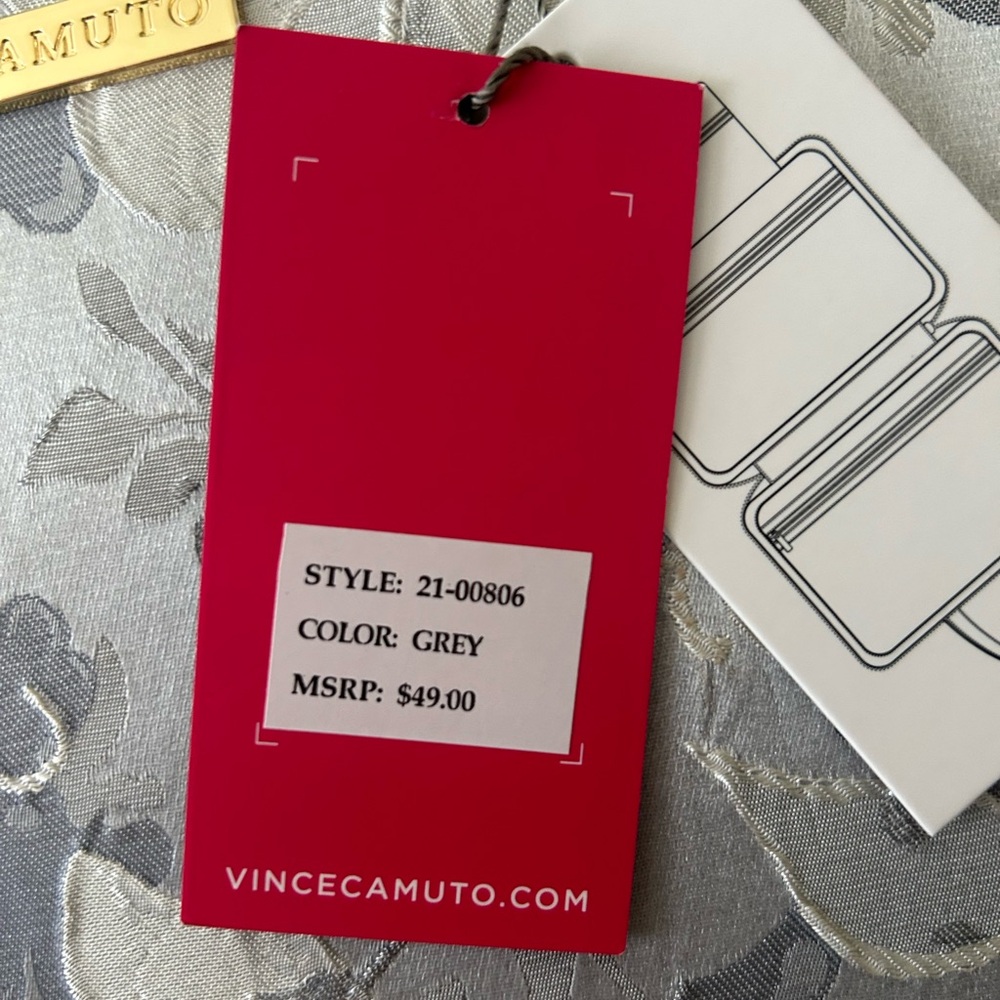 *New* Vince Camuto Gray and Silver Floral Travel Pouch - Picture 4 of 12